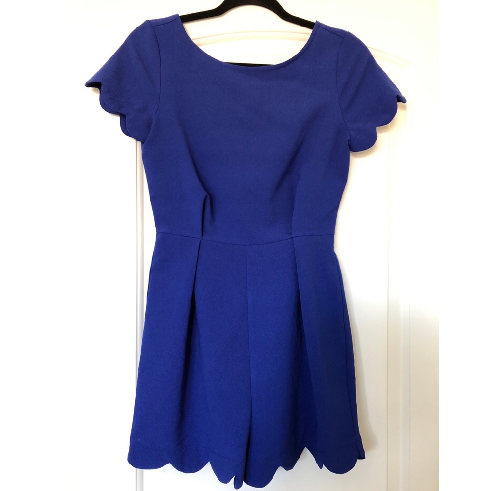 Scalloped Royal Blue Romper